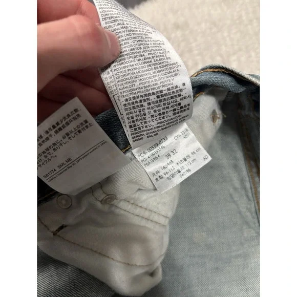 Levis 559 Mens Relaxed Straight Leg Blue Denim‎ Jeans Size 38x32 READ - Picture 10 of 10